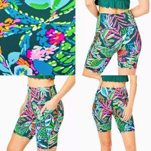 Lilly Pulitzer Tropical Floral Bike Shorts in Teal, Pink & Lime